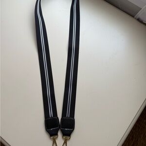 Black and White Striped Bag Strap